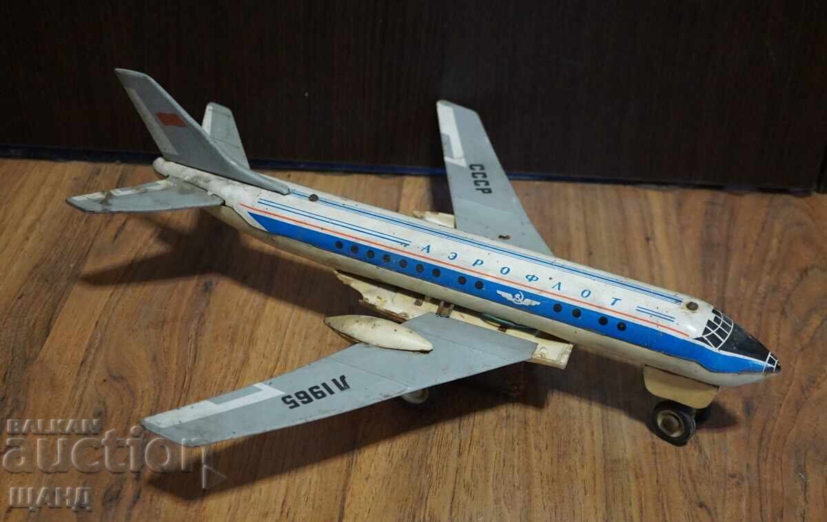 Old Russian metal toy model airplane