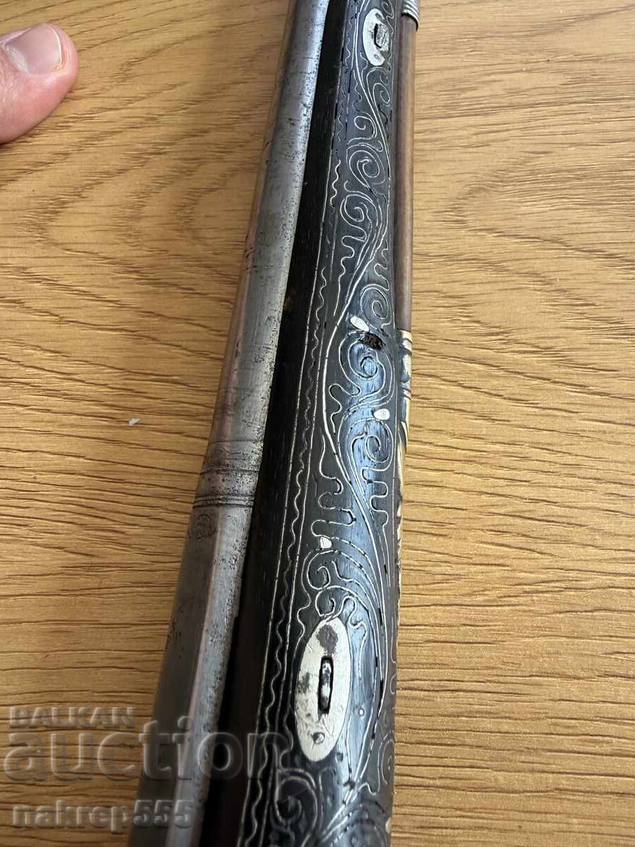 Παράδοση Μοναδικό πιστόλι τσακμακόπετρας ασημένιο Αυθεντικό οθωμανικό χαϊδουτικό