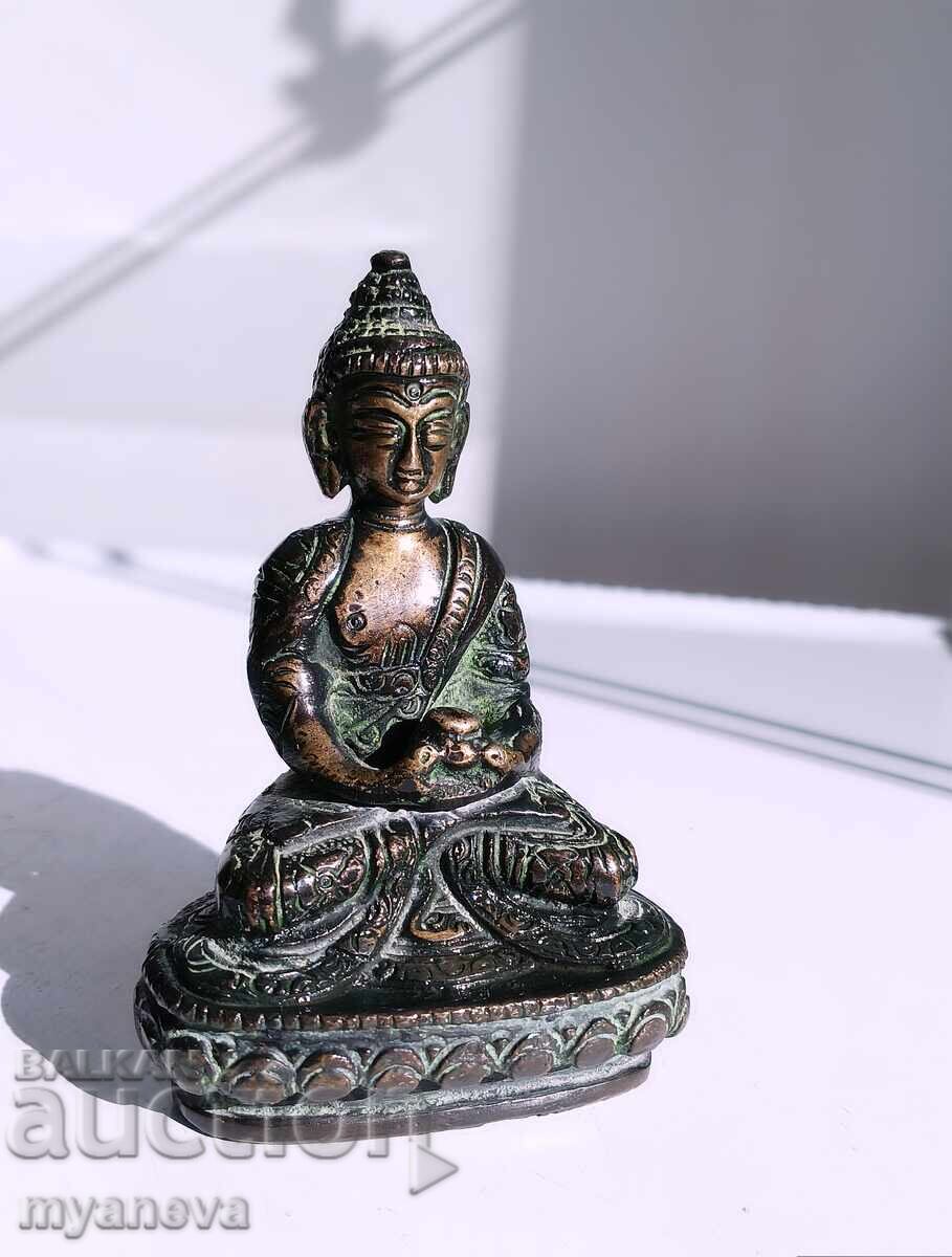 Μπρονζέ, vintage αγαλματίδιο Βούδα που διαλογίζεται