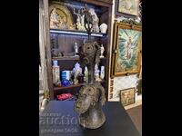 Африканска бронзова фигура/камбана Бенин №7955