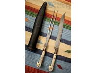 Bosnian knife and fork, cleaver, karakulak, saber, yatagan, dagger