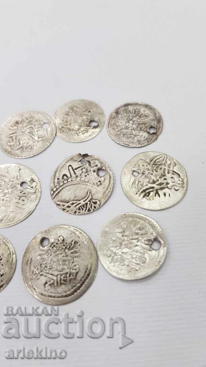 11 τεμάχια σπάνια Τουρκικά, ασημένια νομίσματα για Βυζαντινό Κόσμημα με τιμή € 23.00 | 44.98 BGN