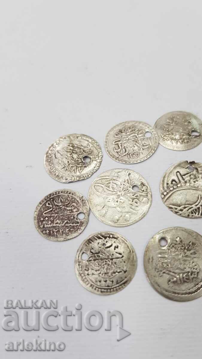 Δημοπρασία 11 τεμάχια σπάνια Τουρκικά, ασημένια νομίσματα για Βυζαντινό Κόσμημα