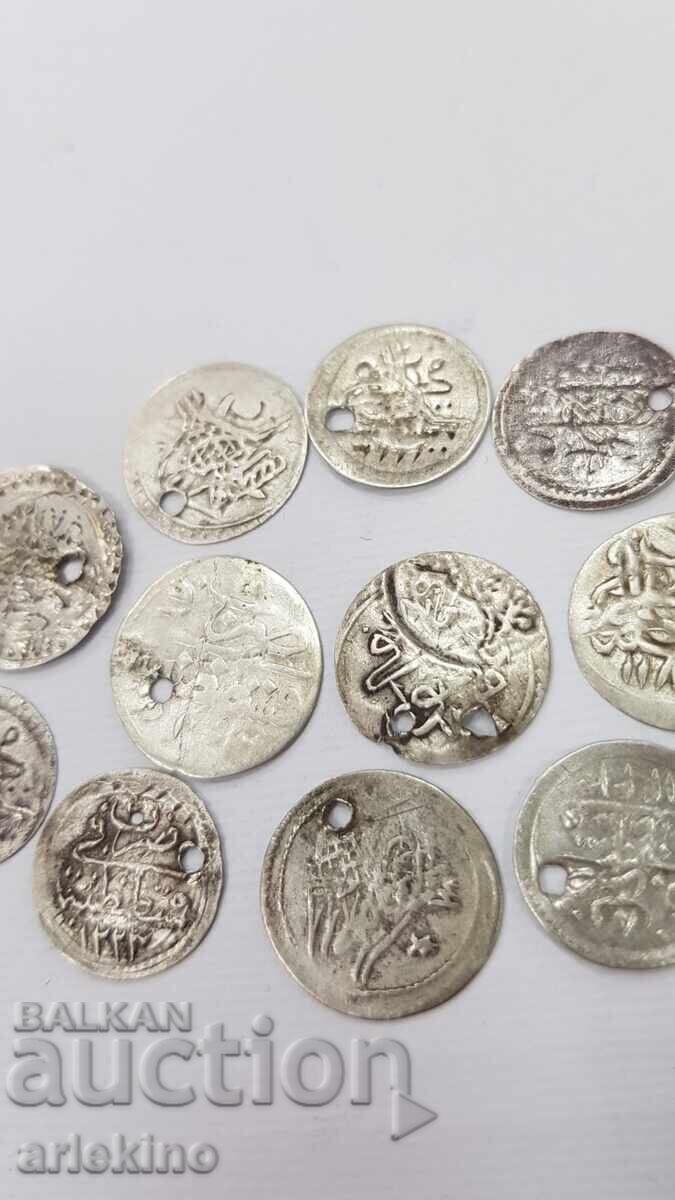 11 τεμάχια σπάνια Τουρκικά, ασημένια νομίσματα για Βυζαντινό Κόσμημα - 7