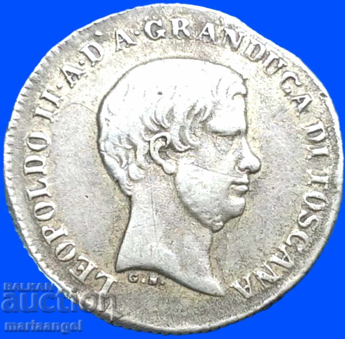 100 Quatrains 1851 Fiorino Italia Toscana Leopold Argint RAR 100 Quatrains 1851 Fiorino Italia Toscana Leopold Argint RAR