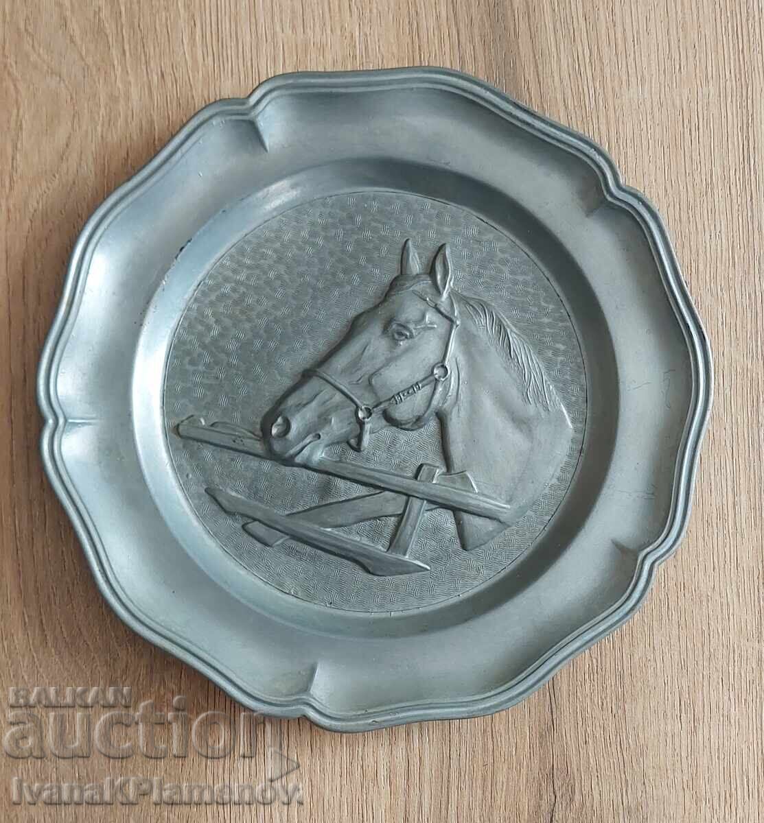 Tavă retro din tablă, marcata, pentru cunoscători