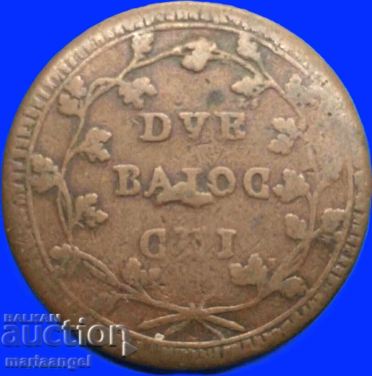 Livrarea Prima Republică Romană 2 bayochi 1798 -1799 Vatican 35mm 19g Livrarea Prima Republică Romană 2 bayochi 1798 -1799 Vatican 35mm 19g