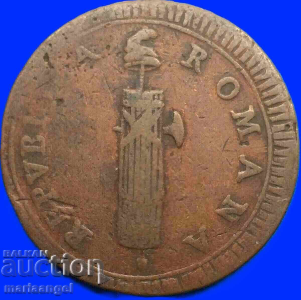 Prima Republică Romană 2 bayochi 1798 -1799 Vatican 35mm 19g - 7 Prima Republică Romană 2 bayochi 1798 -1799 Vatican 35mm 19g - 7
