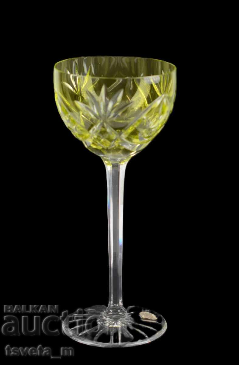 Pahar, pahar de vin, cristal taiat dublu strat, Germania