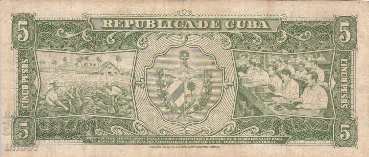 Licitație tino37 - CUBA - 5 PESOS - 1958
