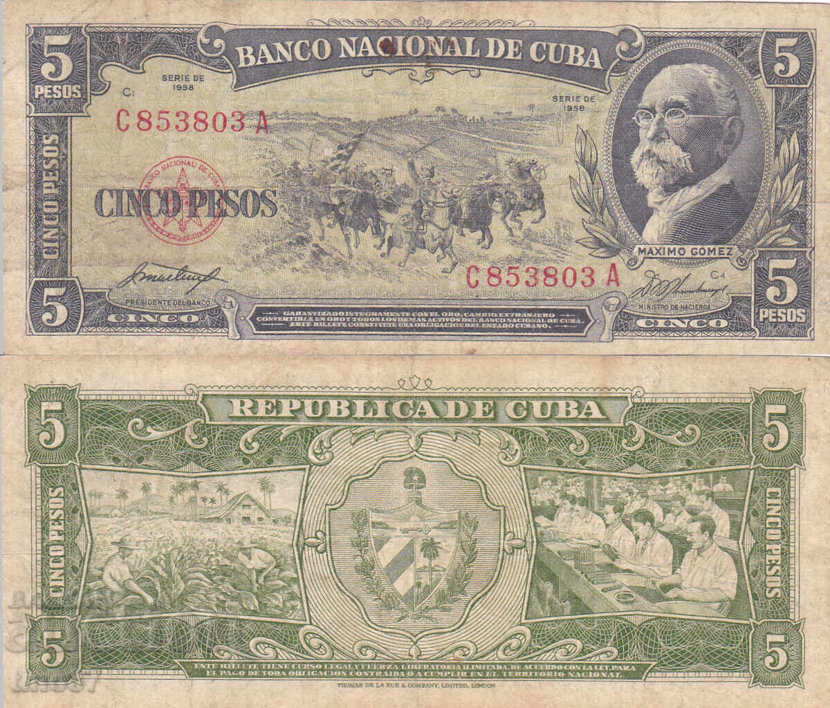 tino37 - CUBA - 5 PESOS - 1958