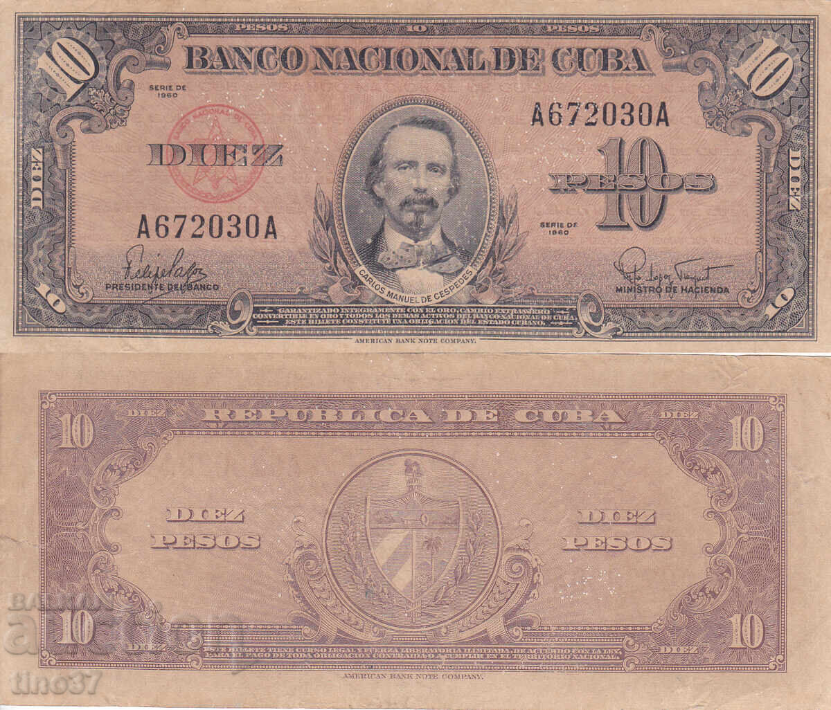 tino37 - CUBA - 10 PESOS - 1960
