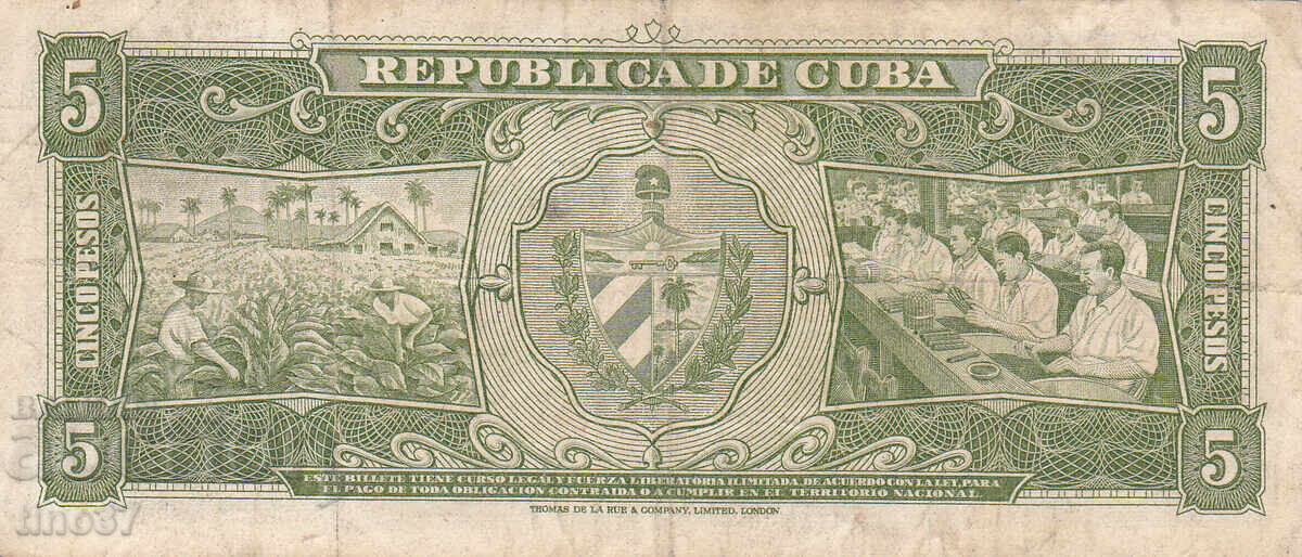 Licitație tino37 - CUBA - 5 PESOS - 1958