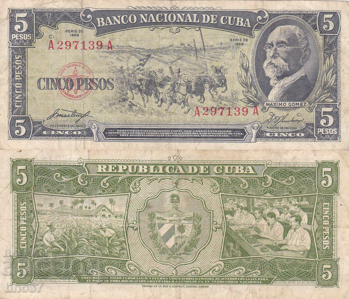 tino37 - CUBA - 5 PESOS - 1958