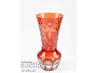 Vază de cristal, cristal tăiat dublu strat