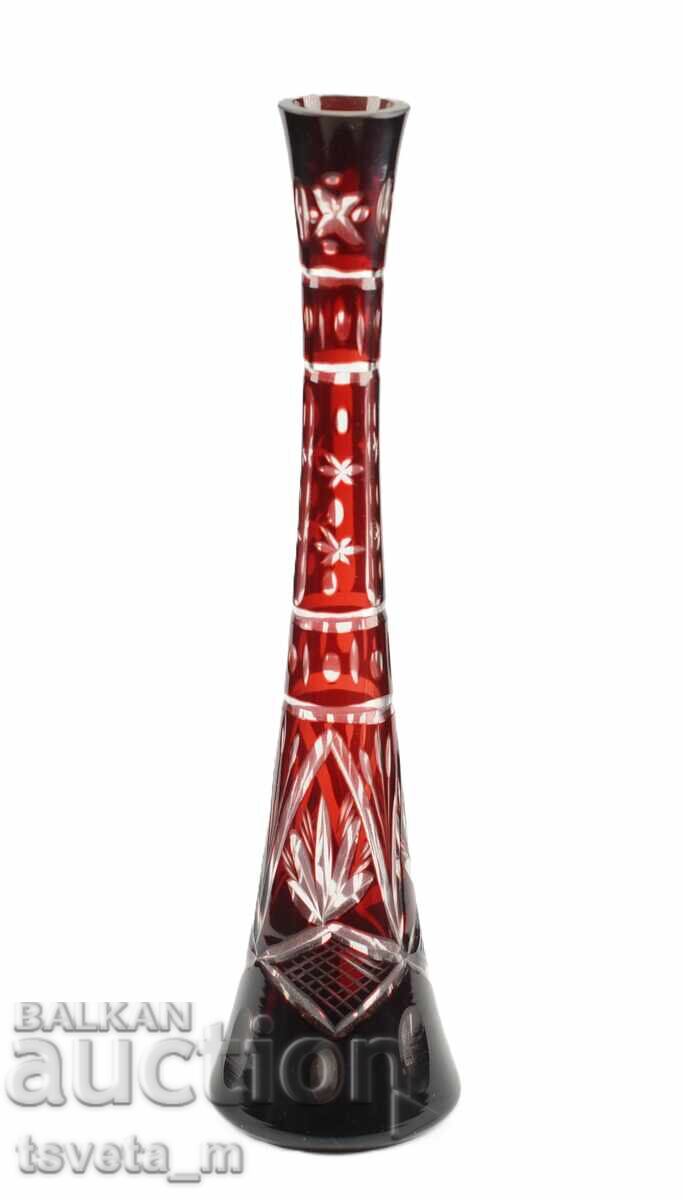 Vază de cristal, cristal tăiat dublu strat cu preț € 25.00 | 48.90 BGN