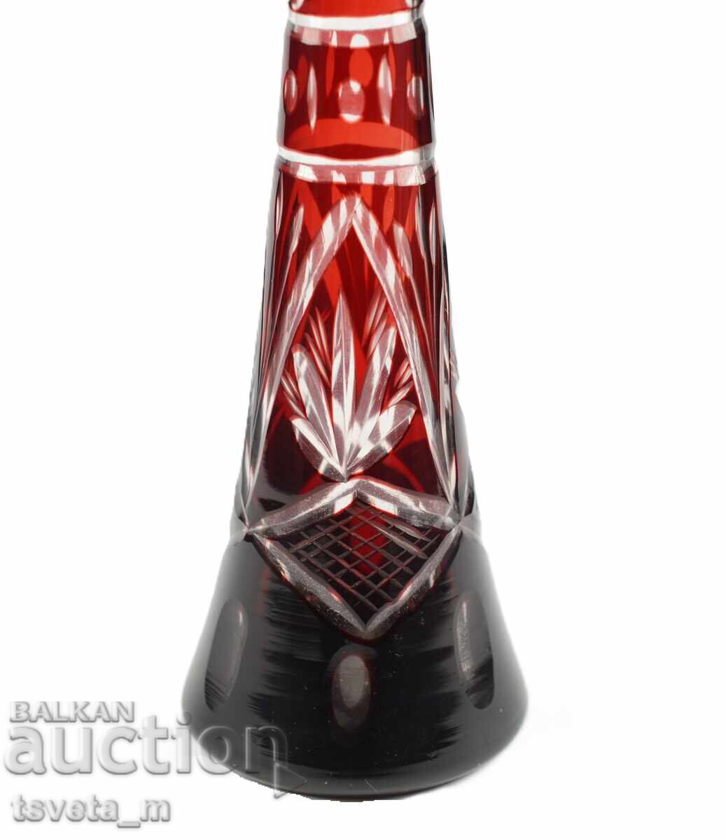 Licitație Vază de cristal, cristal tăiat dublu strat