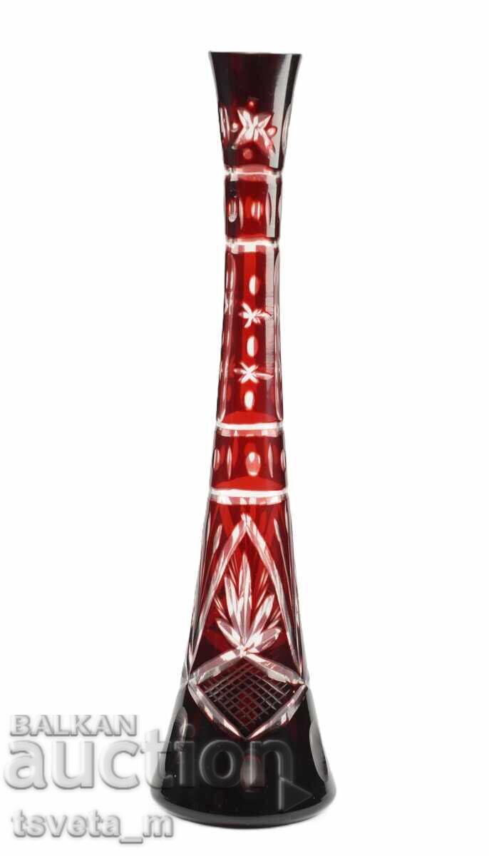 Vază de cristal, cristal tăiat dublu strat