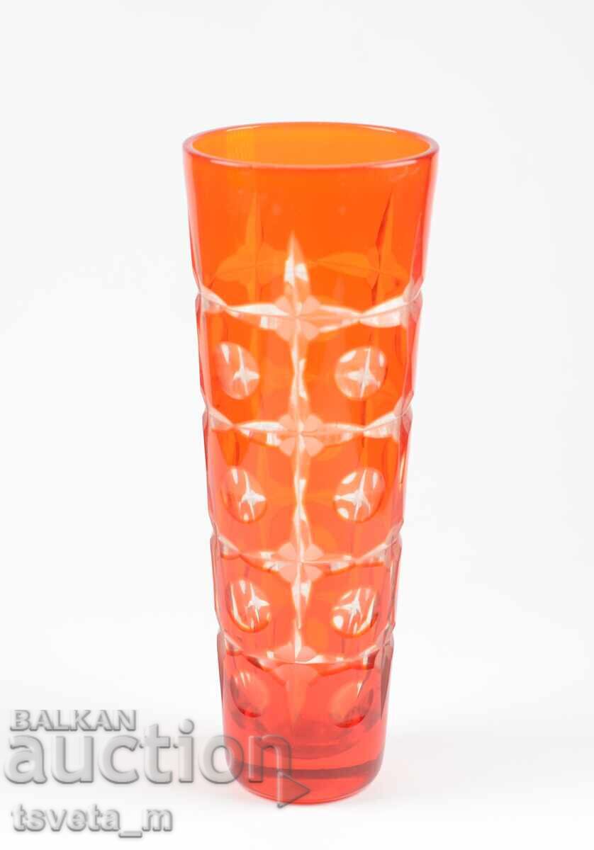 Licitație Vază de cristal, cristal tăiat dublu strat