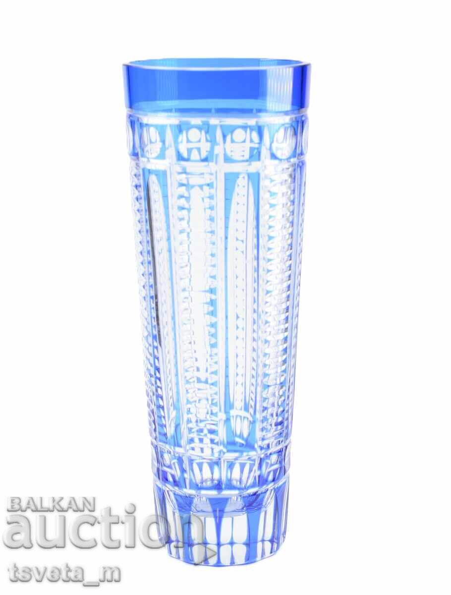 Vază de cristal, cristal tăiat dublu strat