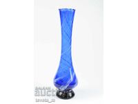 Βάζο από κοβαλτένιο μπλε γυαλί χειροποίητο