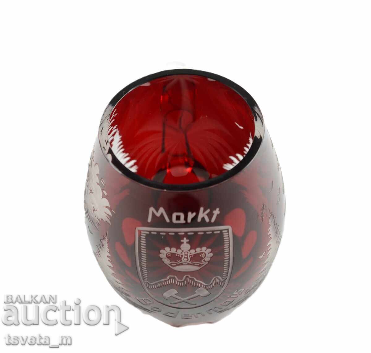 Κρυστάλλινη κούπα διπλής στρώσης, κομμένο κρύσταλλο, Bodemais Βαυαρίας - 5