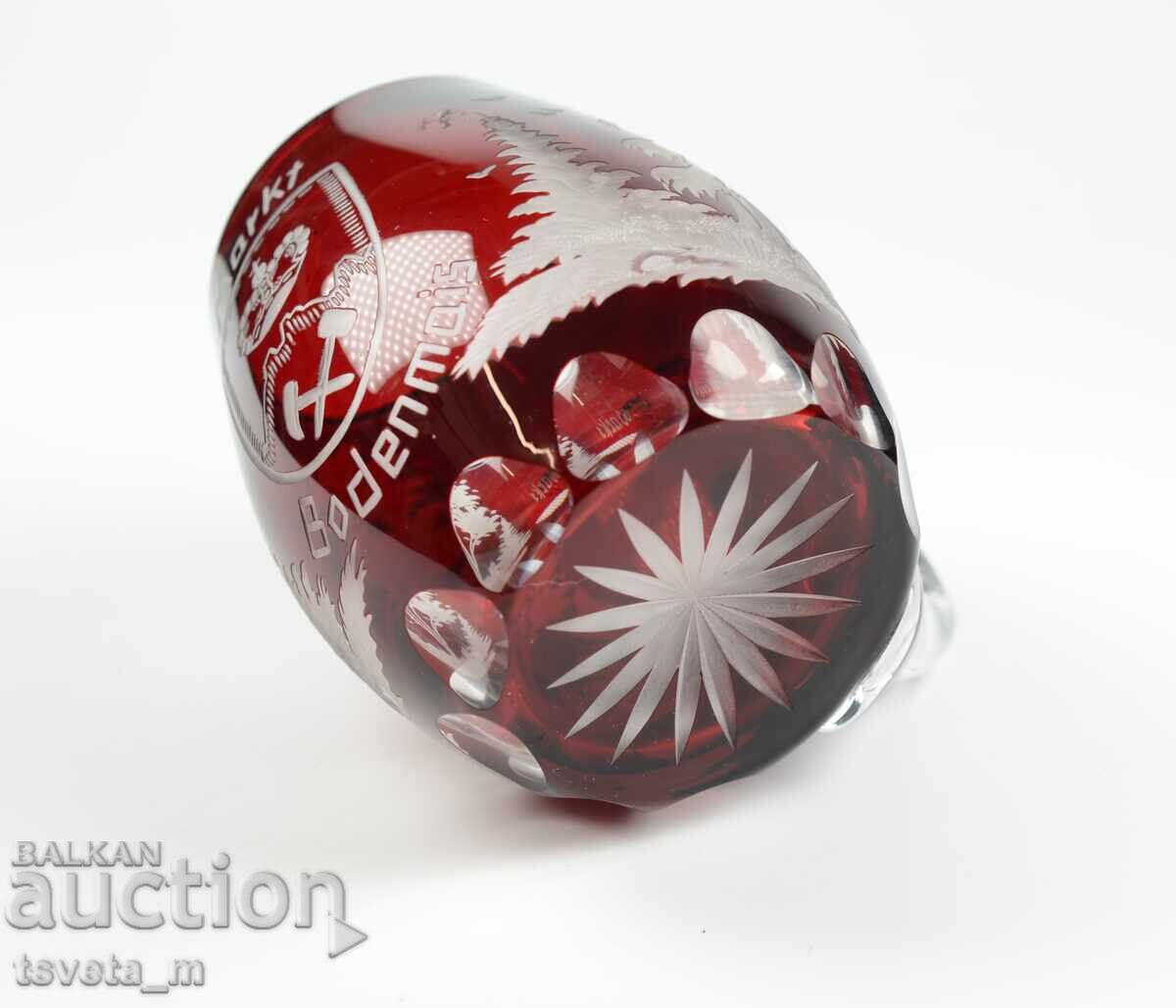 Κρυστάλλινη κούπα διπλής στρώσης, κομμένο κρύσταλλο, Bodemais Βαυαρίας - 6