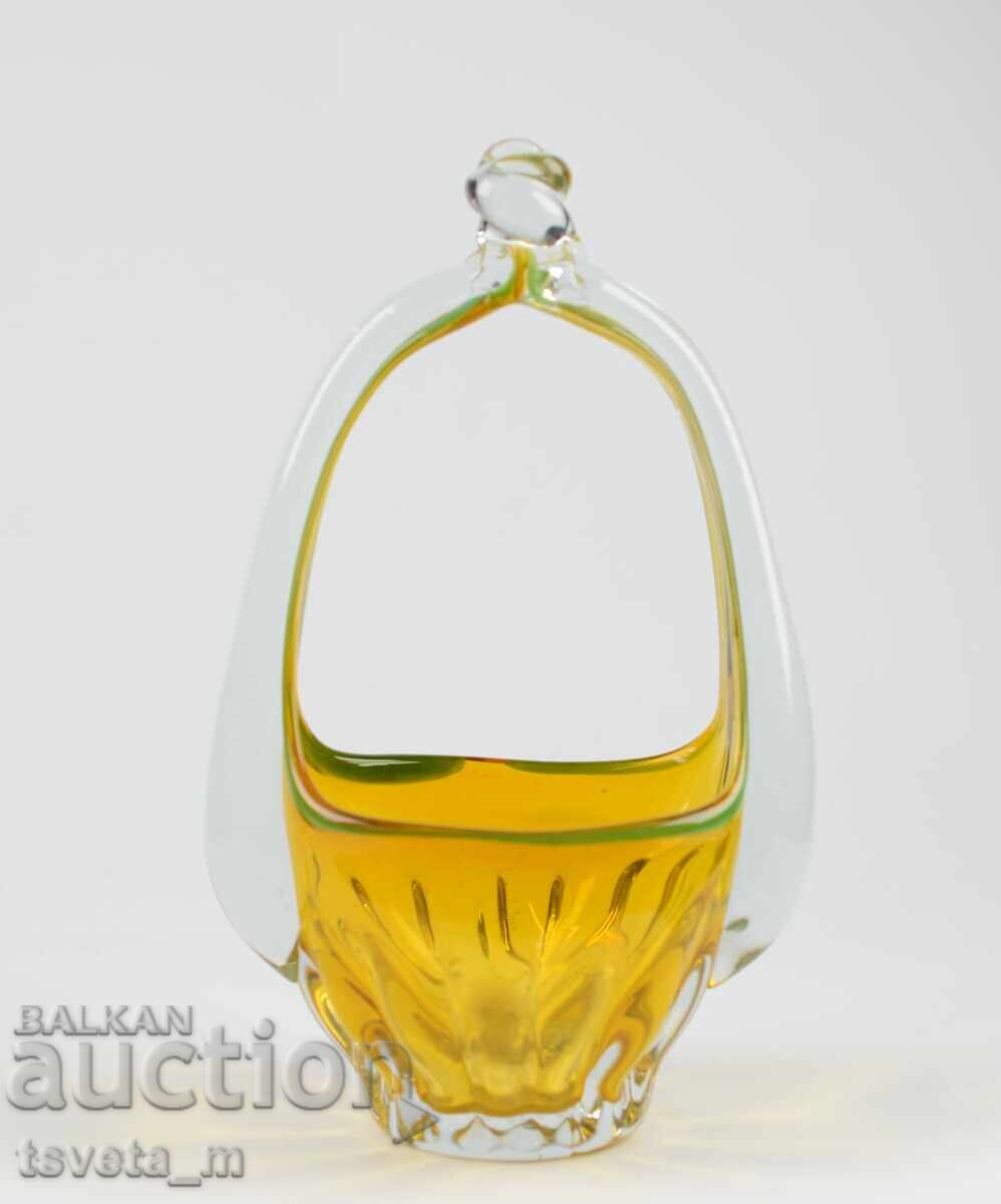 Licitație Coșuleț vintage din sticlă, fructieră Murano
