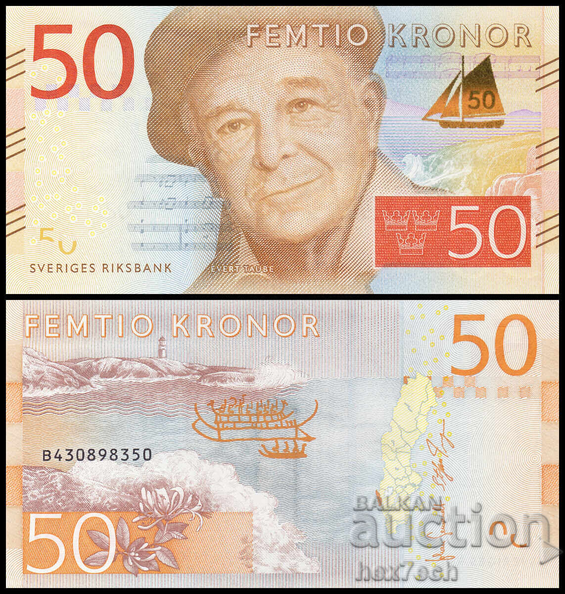 ❤️ ⭐ Suedia 2015 50 kronor UNC nouă ⭐ ❤️
