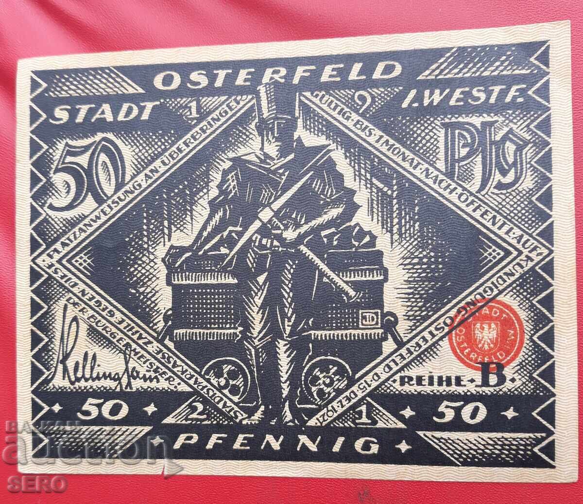 Τραπεζογραμμάτιο-Γερμανία-Σαξονία-Όστερφελντ-50 πφένιγκ 1921 Τραπεζογραμμάτιο-Γερμανία-Σαξονία-Όστερφελντ-50 πφένιγκ 1921
