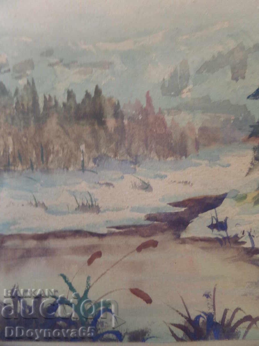 Delivery of Hristo Petrov - Vlaha, watercolor, paper