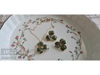 Разкошен комплект колие с обеци, емайл.