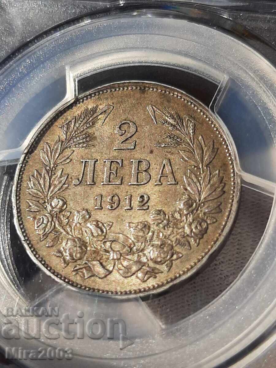 2 lei 1912g. AU55 PCGS - 7 2 lei 1912g. AU55 PCGS - 7