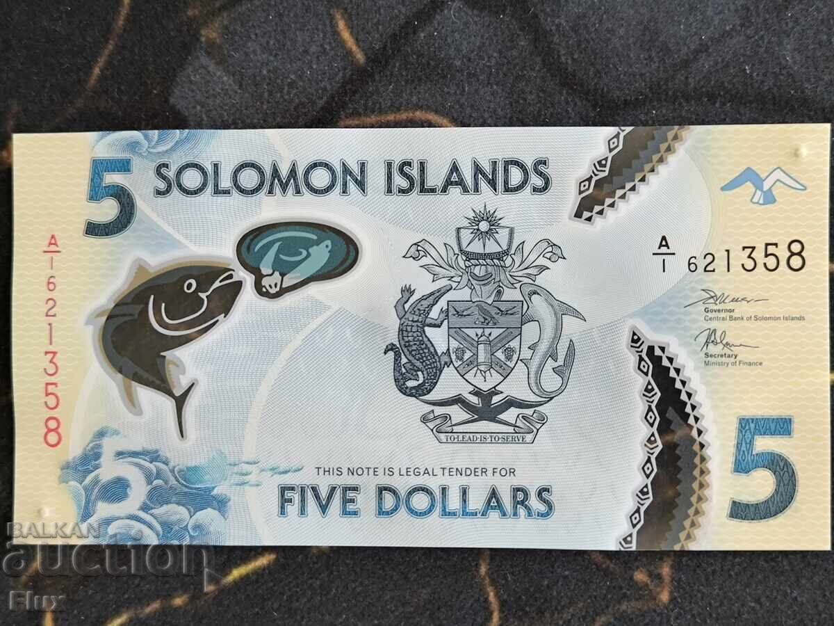 Bancnota - Insulele Solomon - 5 Dolari UNC | 2019 Bancnota - Insulele Solomon - 5 Dolari UNC | 2019