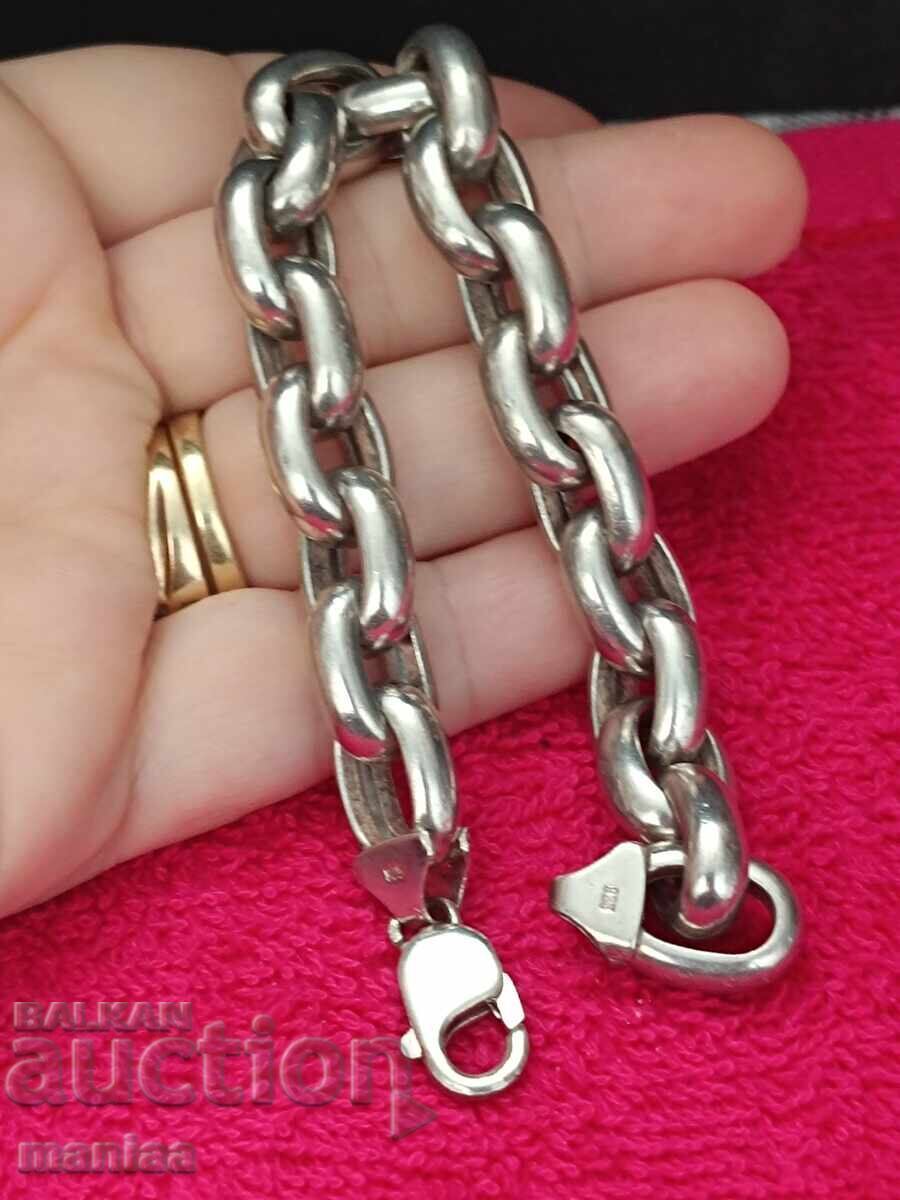 Παράδοση Ασημένιο επώνυμο βραχιόλι ασήμι 925