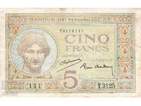 Διομάν - ΜΑΔΑΓΑΣΚΑΡΗ - 5 ΦΡΑΓΚΑ - 1937g