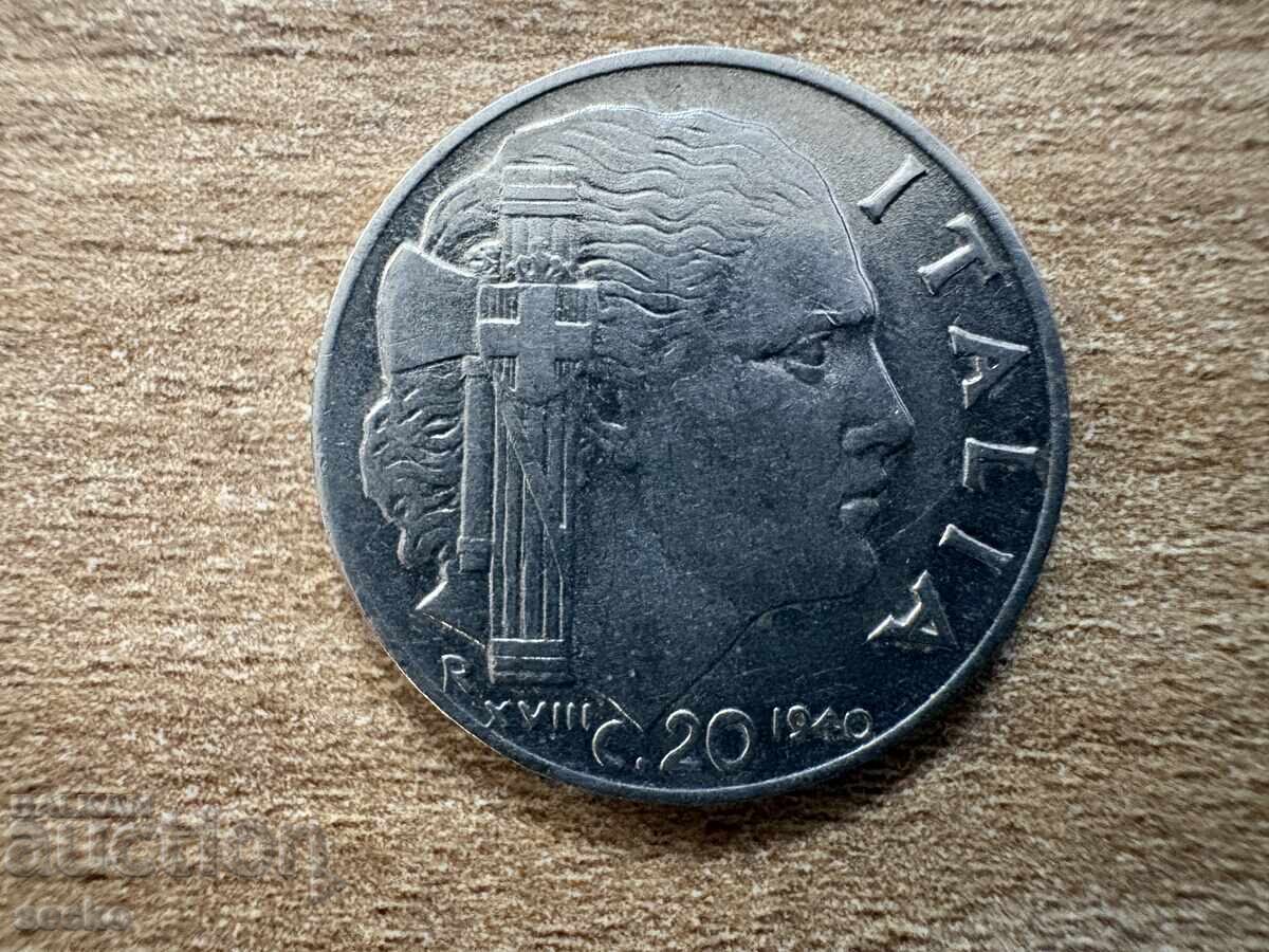 Italia - 20 centesimi (1940) - nemagnetică Italia - 20 centesimi (1940) - nemagnetică