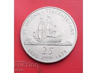 Saint Helena Island - 25 Pence 1973 - 300 Years of British Rule