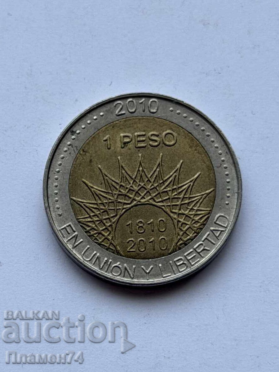 1 peso 2010 Argentina Aconcagua