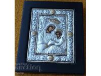 Small icon of St. Mary with silver fitting