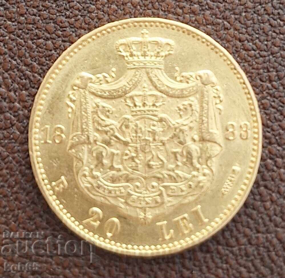 20 lei 1883 România aur. Rară