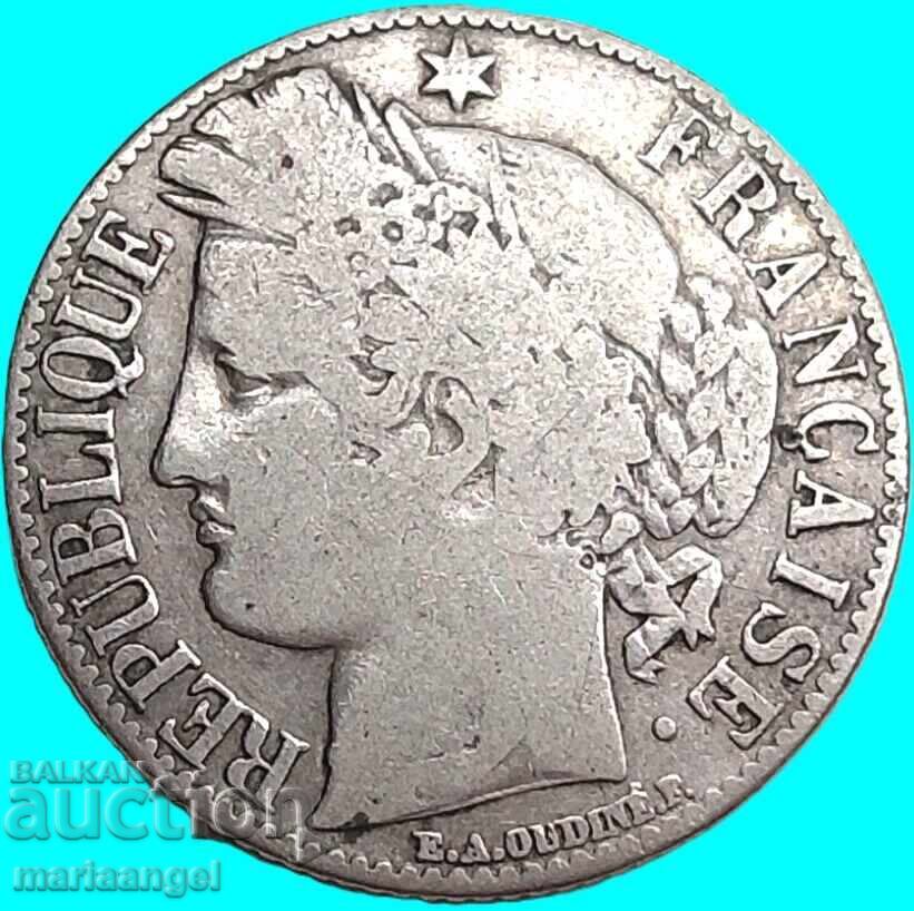 Franța 1 franc 1872 5g probă 835 argint cu preț € 13.00 | 25.43 BGN