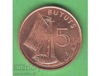 (¯`'•.¸ 5 Butut 1998 GAMBIA UNC ¸.•'´¯)