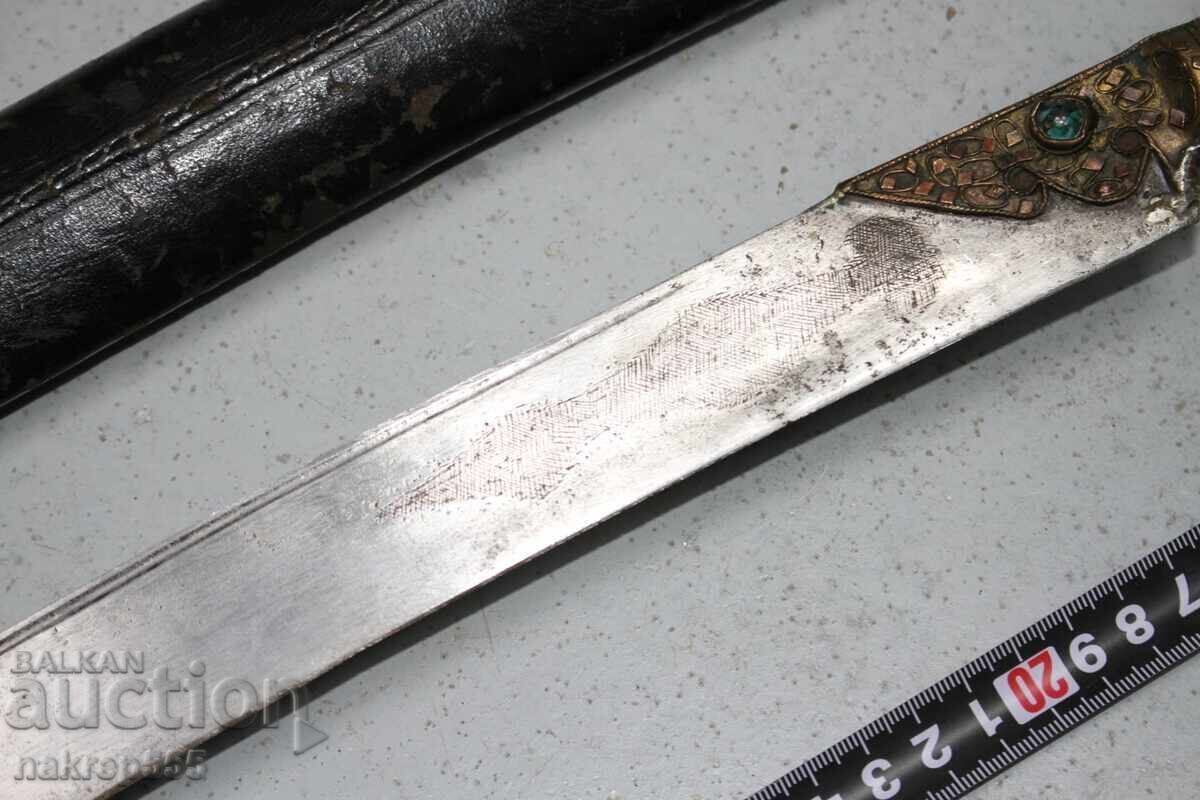 Iatagan otoman balcanic cu teacă originală, morsă și corali - 6