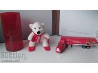 Collectible LOT truck, glass, teddy bear COCA COLA