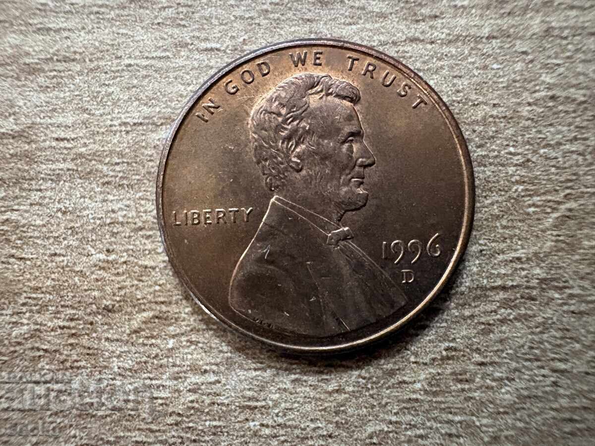 SUA - 1 cent (1996) - D cu preț € 0.10 | 0.20 BGN
