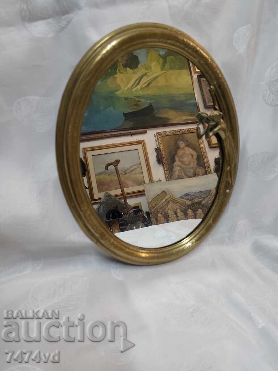 Delivery of Antique table mirror with a woman looking at herself!