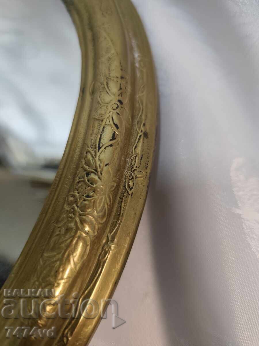 Antique table mirror with a woman looking at herself! - 7