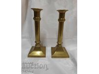 Bronze solid candlesticks 21 cm height