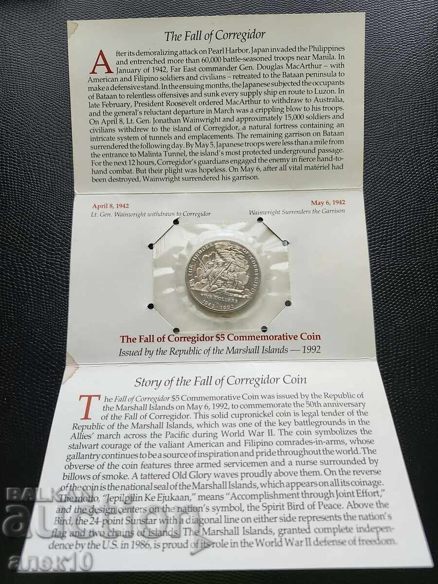 Licitație Insulele Marshall 5 dolari 1992